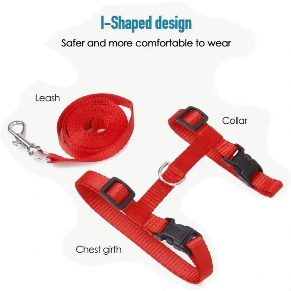 Adjustable Cat Small Pet Harness and Leash, Choose Color